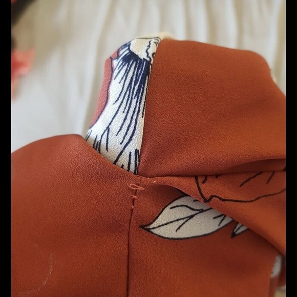 Sienna Sky Womens Blouse Size XS Floral Print Tiered Ruffle Sleeve Button Flawed - Picture 15 of 15